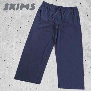 SKIMS Mens Relaxed Straight Leg Lounge Pajama Pants Navy Blue XL